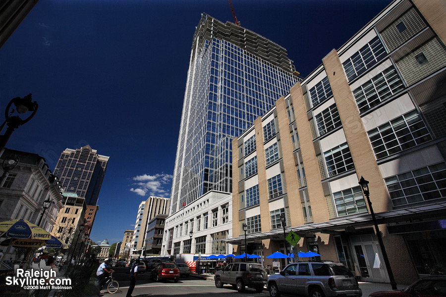 RBC Plaza from Fayetteville Street, looking North.