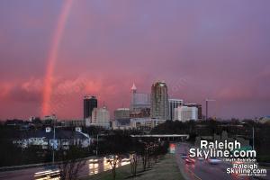 Downtown Raleigh Winter Rainbow - January 7, 2009