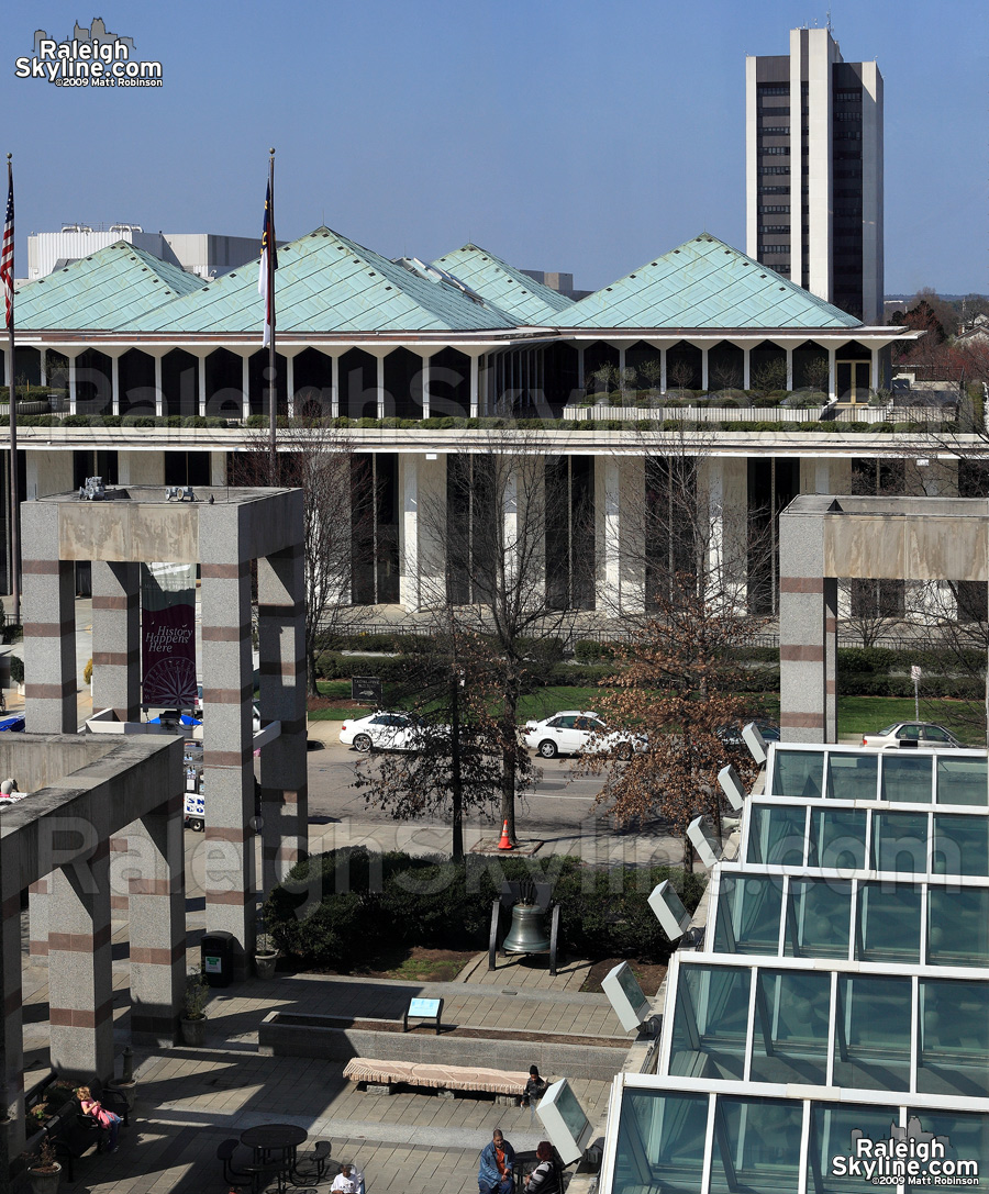 Archdale peeks over the NC Legislative Building