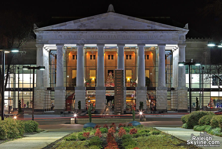 Raleigh Memorial Auditorium at Christmas