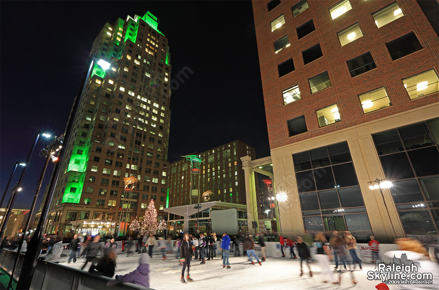 Ice rink at Downtown Raleigh Winterfest