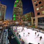 Ice skating at winterfest at City Plaza in downtown Raleigh