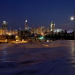 Moon rises over Raleigh