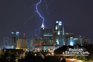 Lightning Strikes around Downtown Raleigh