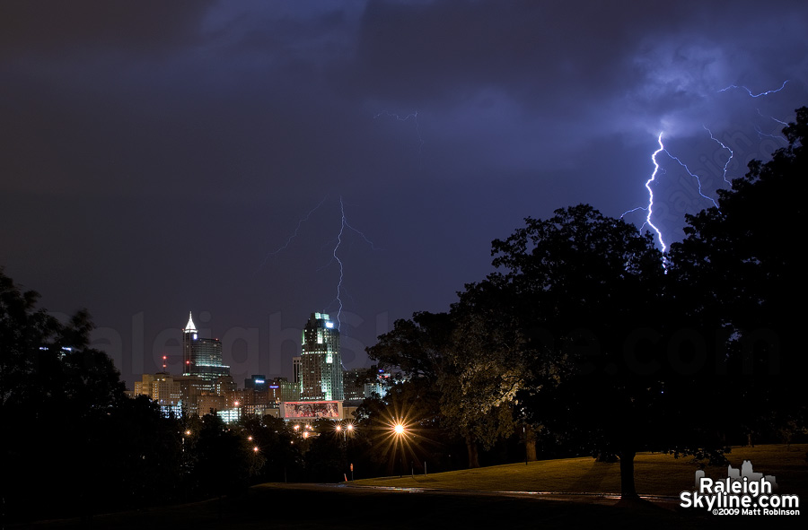 Cloud to ground lightning strike from Dorothea Dix