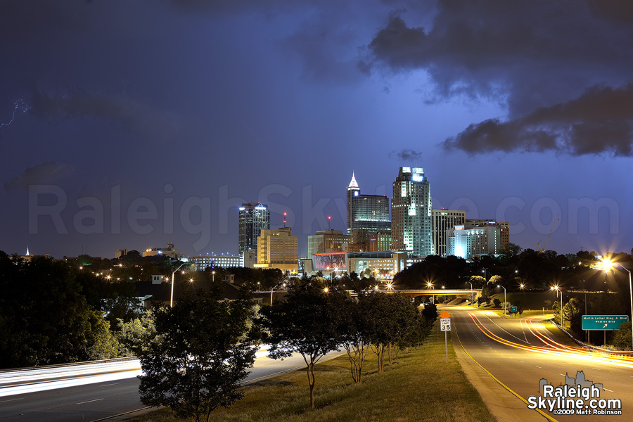 Internal lighnting flash over the city