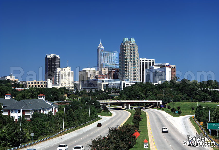 High above Raleigh's front door on a clear day