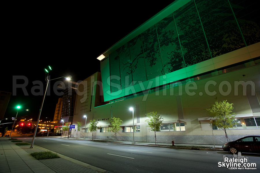 Green Raleigh Shimmer Wall at the Convention Center