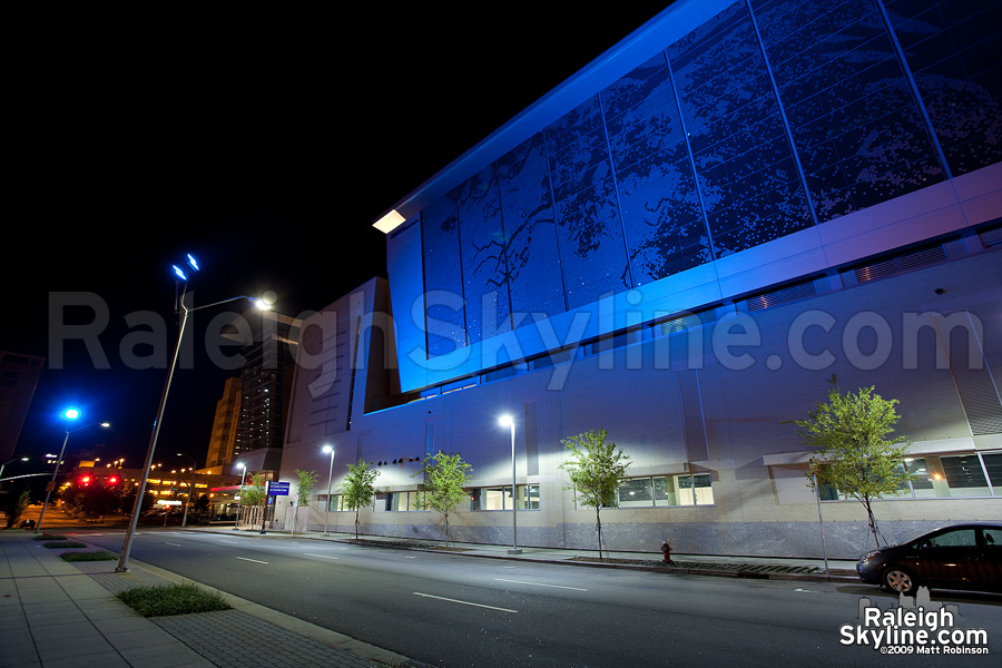 Blue Raleigh Shimmer Wall at the Convention Center