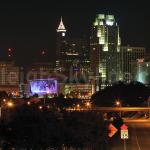 Raleigh Skyline with Shimmer wall at the Convention Center