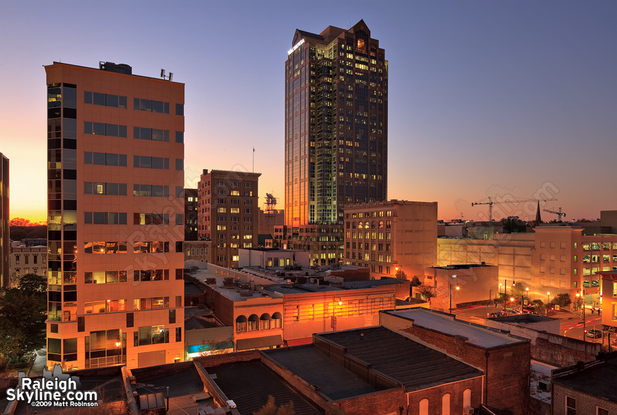 Wachovia Building at night