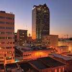 Wachovia Building at night