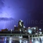 Lightning in the skies over downtown Raleigh