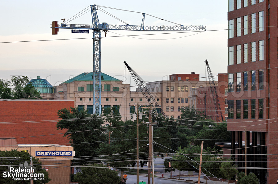 Green square tower crane