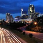 Traffic streams into downtown Raleigh