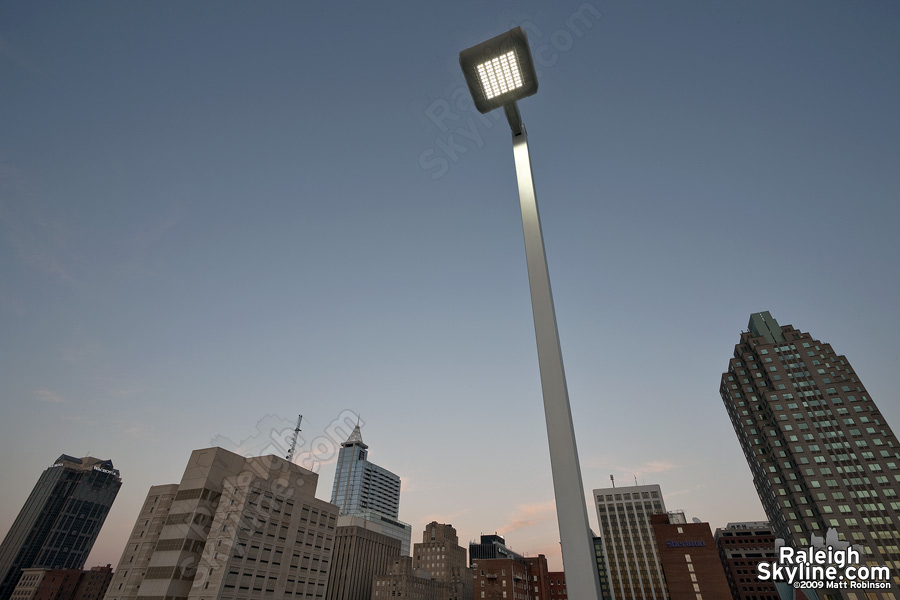 LED lamps illuminate the entire structure