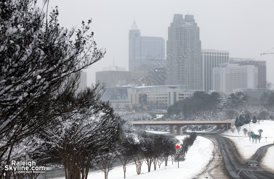 Snow flurries and Raleigh