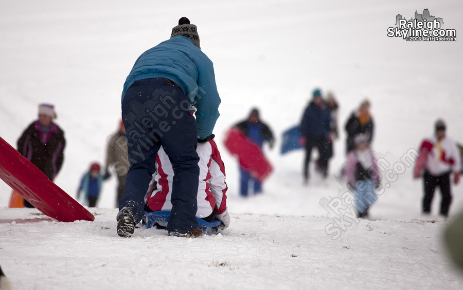 Sledding on Dix Hill