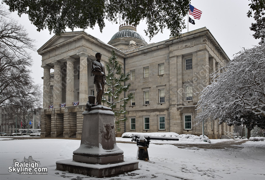 North Carolina Capitol with Snow