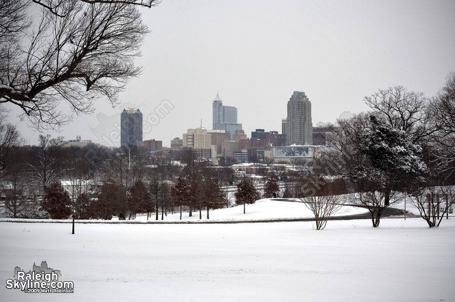 Dorothea Dix Raleigh Skyline in Winter