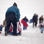 Sledding on Dix Hill