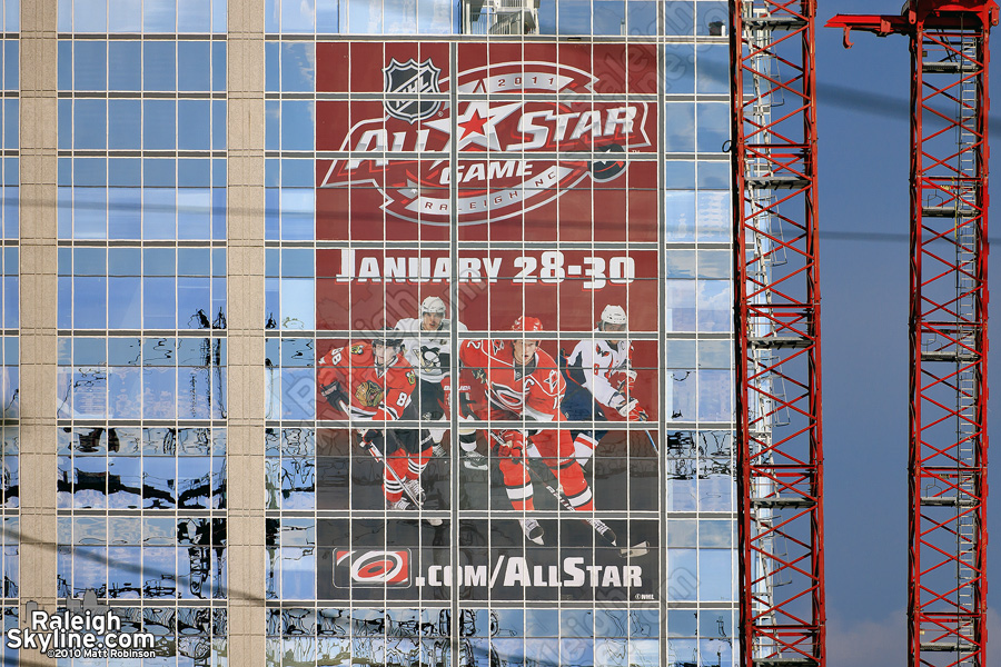 NHL All-Star game logo on RBC Plaza