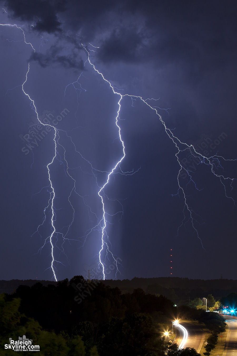 Cloud to ground lightning over South Saunders