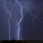 Cloud to ground lightning over South Saunders