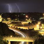 Lightning strikes southwest of town