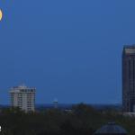 Full moon over the horizon