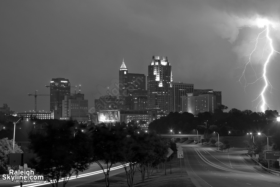 Black and White Raleigh and Lightning