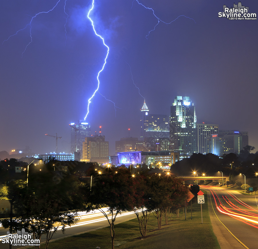 Lightning strikes downtown Raleigh buildings