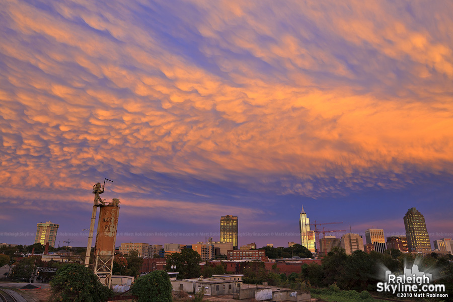 Mammatus sunset in Raleigh