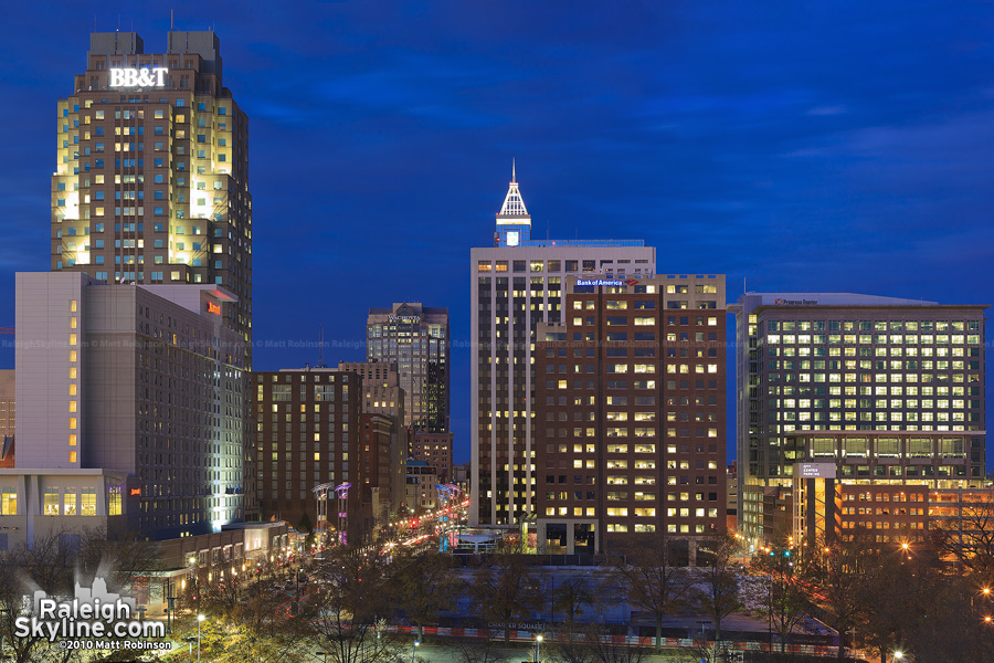 New perspective on the Raleigh Skyline from the roof of Memorial Auditorium