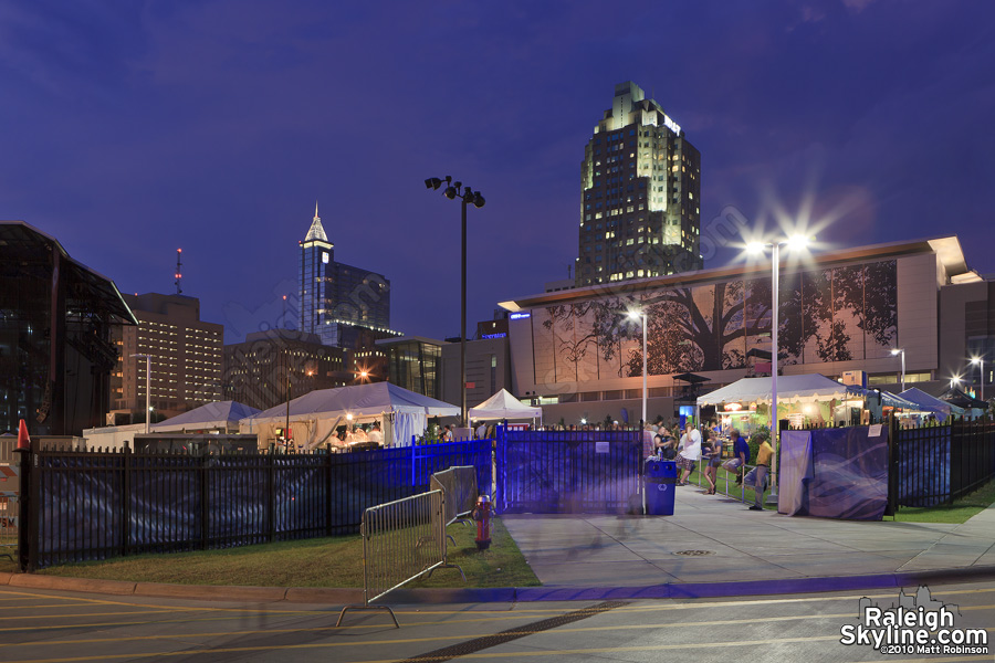 Outside the Raleigh Amphitheater