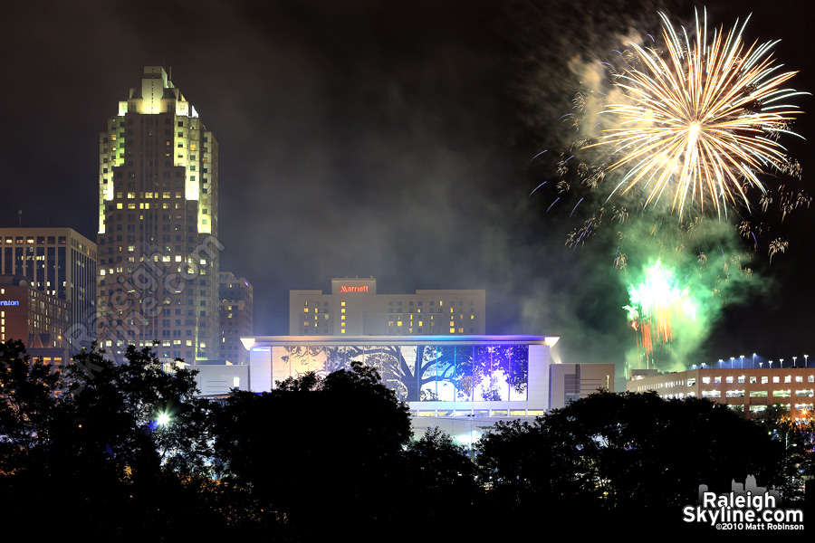 Rare downtown fireworks