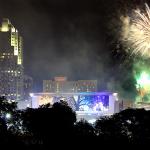 Rare downtown fireworks