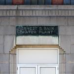 Abandoned art deco entrance to the Ernest B. Bain Water Plant