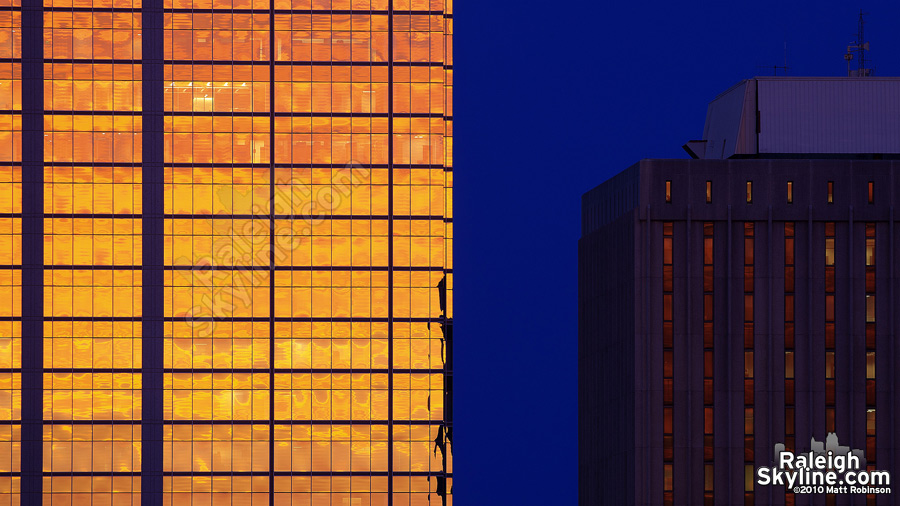 RBC Plaza golden sunset reflections