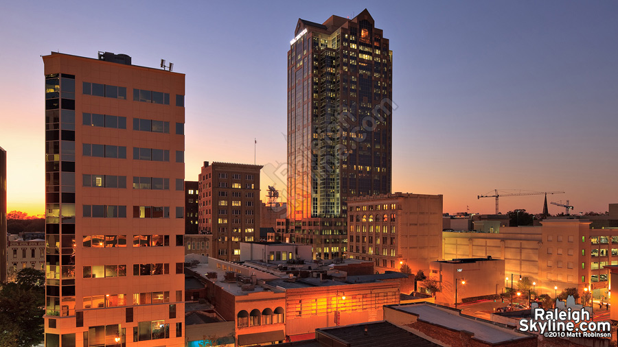 Wachovia Building at sunset