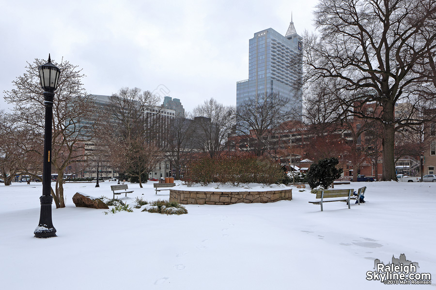 Snow blankets Moore Square