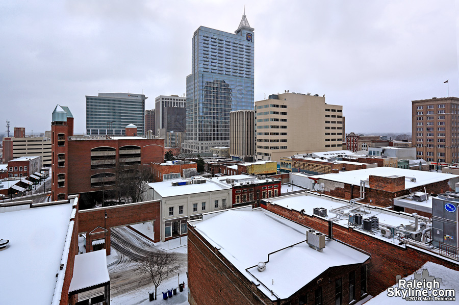 Downtown Raleigh snow