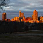 Remains of sunlight paint the skyline from Dorothea Dix