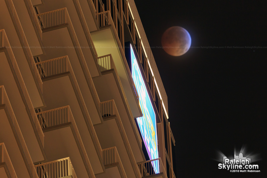 Total Lunar Eclipse with RBC Plaza Balconies