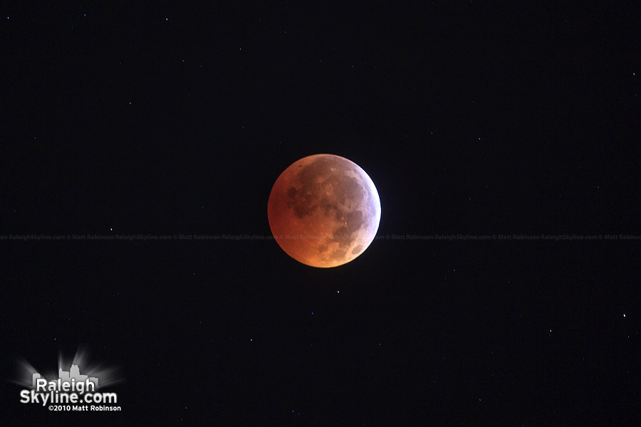 Total Lunar Eclipse as seen from Downtown Raleigh (where else?)