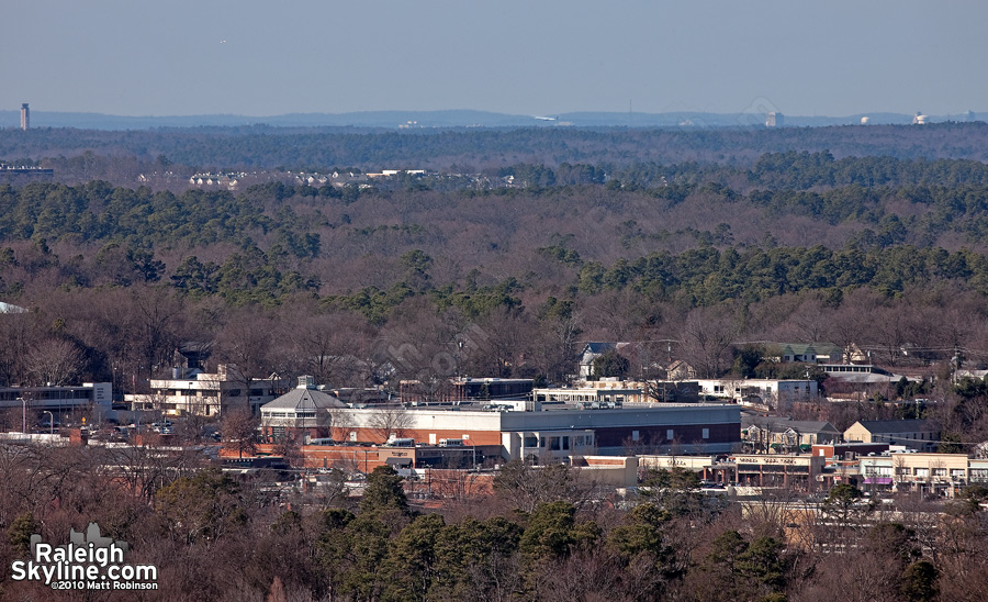 Cameron Village with Downtown Durham visible over 20 miles away