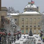 Fayetteville Street Holiday snow