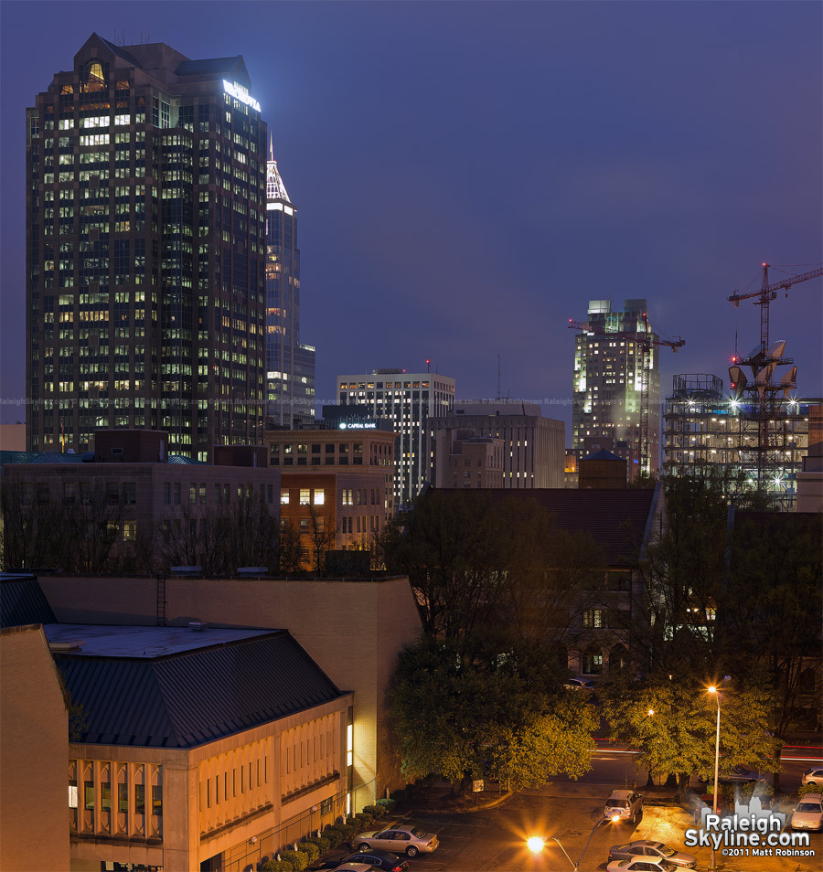 View of the Raleigh skyline from the new Green Square Parking deck