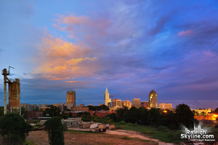 Hurricane Irene approaching Raleigh at sunset (5 image composite)