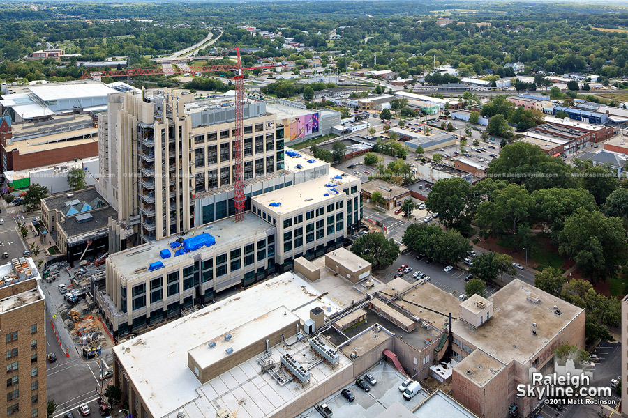 Aerial view of progress at the new Wake County Justice Center